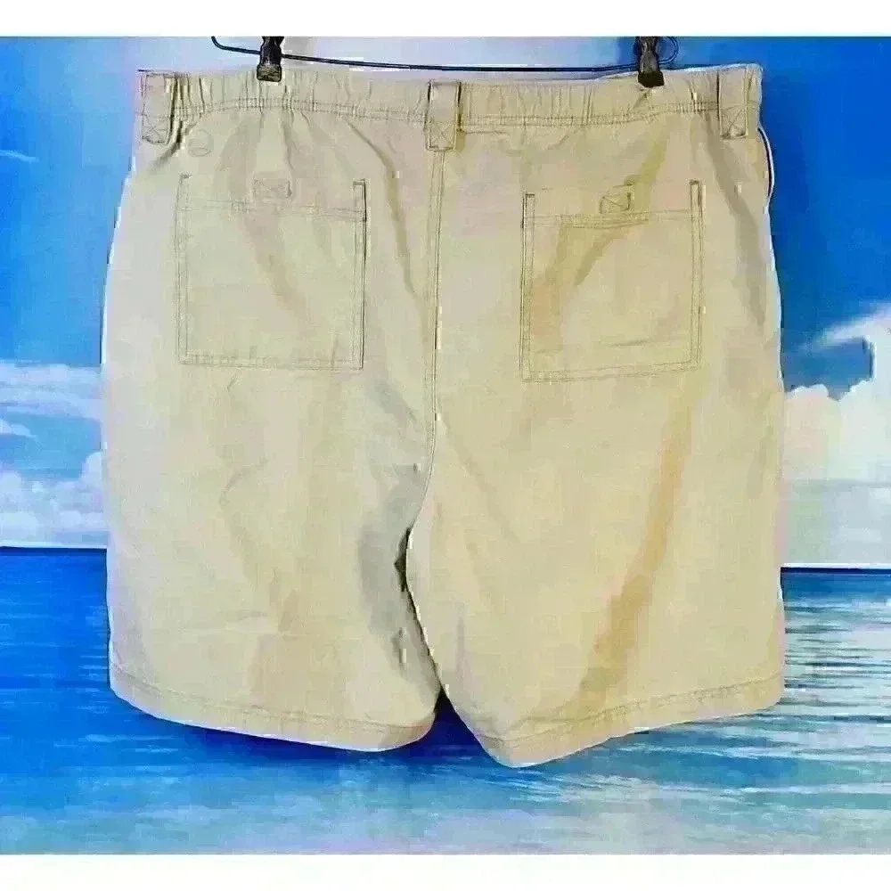 WRANGLERS Mens KHAKI TAN Denim Shorts CARGO Zip Pockets BELT CLIP size 46